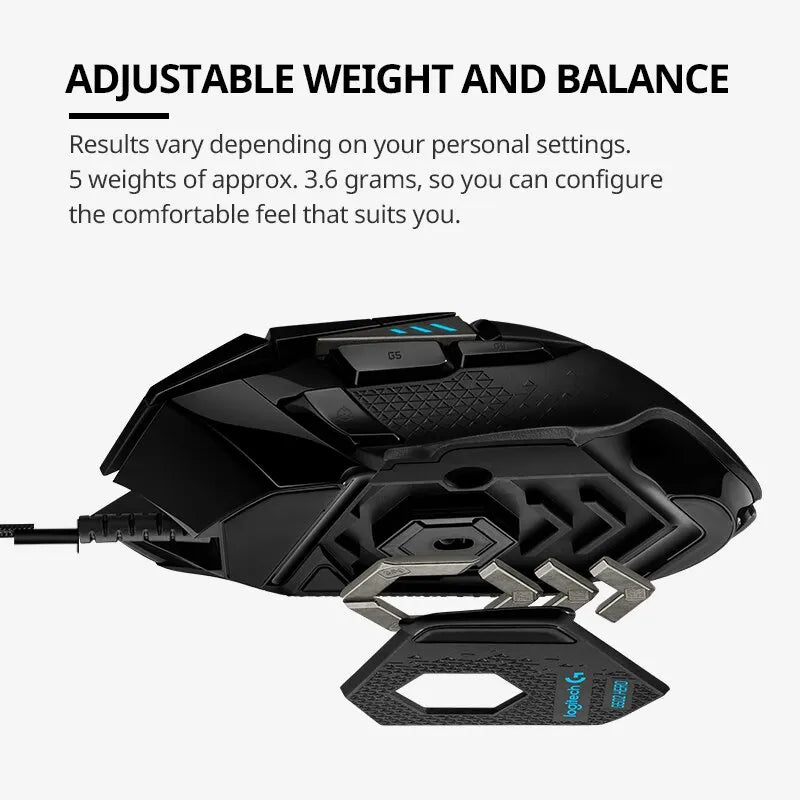 Mouse alámbrico para videojuegos Logitech G502 HERO Master 502