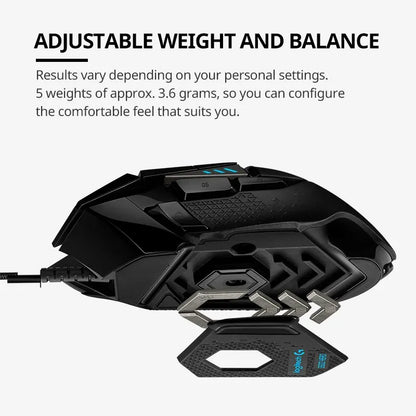 Mouse alámbrico para videojuegos Logitech G502 HERO Master 502