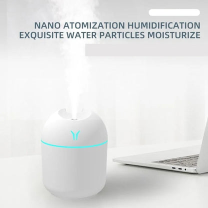 Mini USB Humidifier & Aroma Diffuser — Whisper-Quiet with LED Mood Light