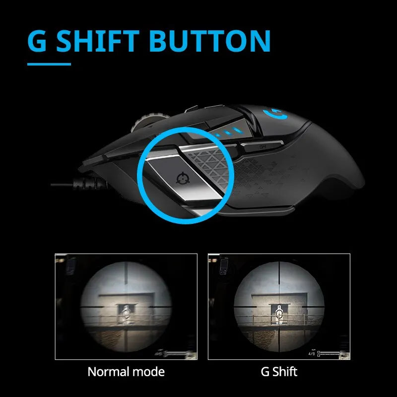 Mouse alámbrico para videojuegos Logitech G502 HERO Master 502