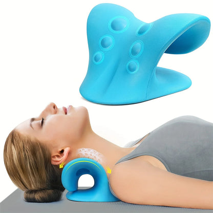 Almohada de tracción cervical en forma de C, relajante de cuello y hombros para alivio del dolor de ATM y alineación de la columna vertebral