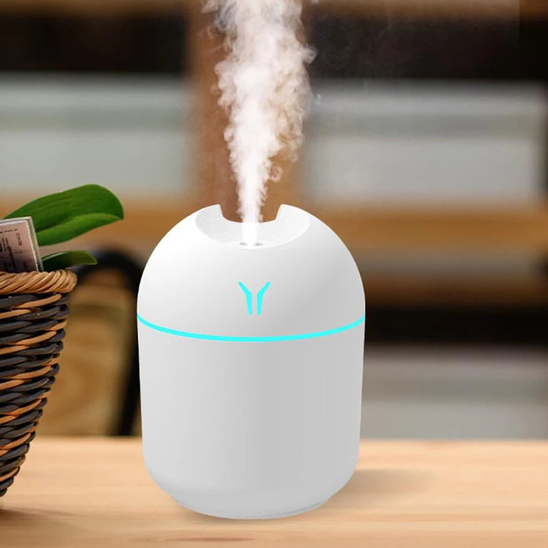 Mini USB Humidifier & Aroma Diffuser — Whisper-Quiet with LED Mood Light