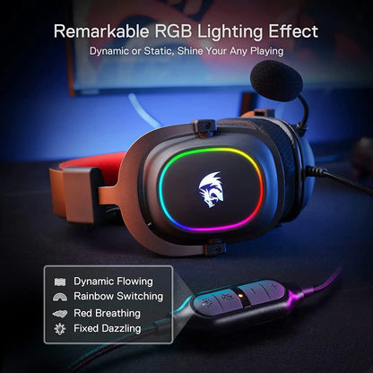 Redragon H510 Zeus-X RGB Wired Backlit Gaming Headset 7.1 Surround Sound Multi Platforms Headphone