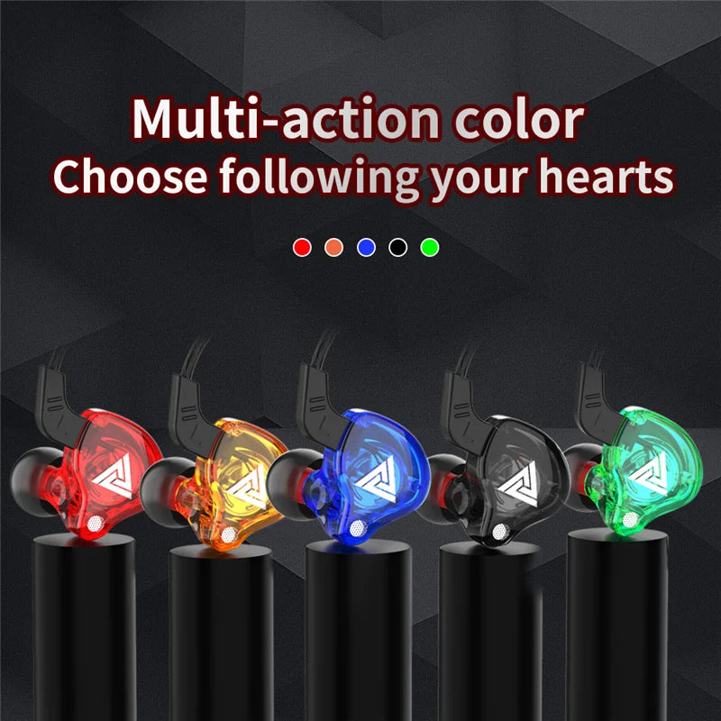Original QKZ AK6 Copper Driver HiFi Wired Earphone Race Sport & Gaming