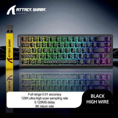 Teclado mecánico para juegos magnético X68HE ATTACK SHARK con cable para juegos profesionales