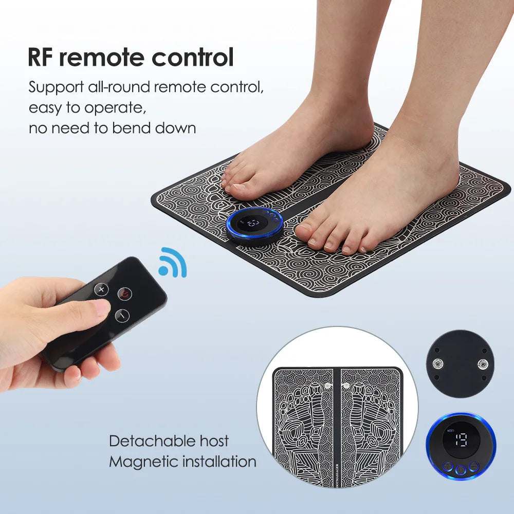 Almohadilla de masajeador de pies EMS – Terapia de pulso eléctrico para alivio del dolor y relajación