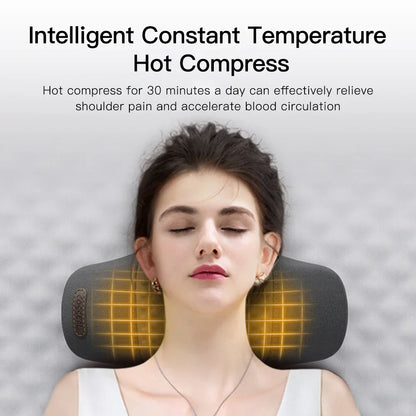 Electric Neck Massager Pillow Cervical Stretcher Heating Vibration Massage Back Traction Orthopedic Sleeping