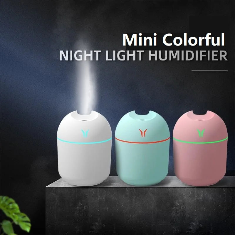 Mini USB Humidifier & Aroma Diffuser — Whisper-Quiet with LED Mood Light