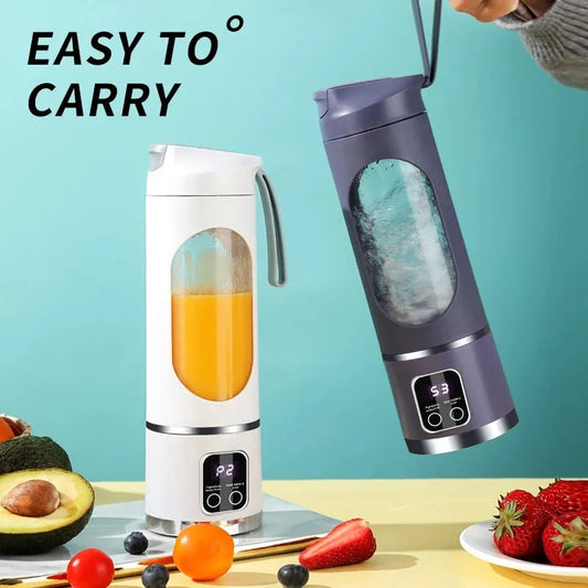 10 Blades Portable Fruit Juicer 450ml Capacity 3 Gears USB Rechargeable Blender Ice rusher