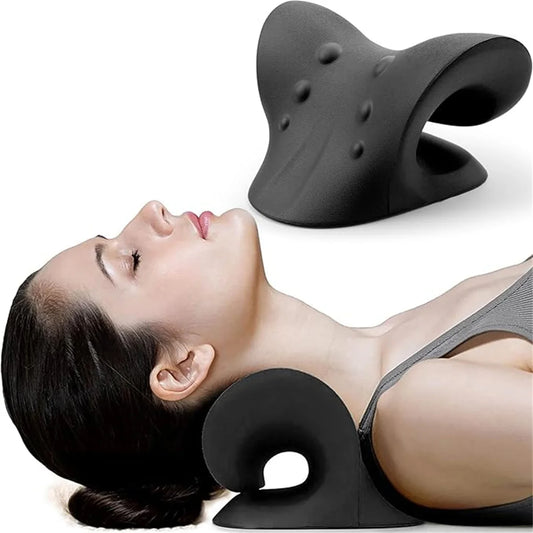 Almohada de tracción cervical en forma de C, relajante de cuello y hombros para alivio del dolor de ATM y alineación de la columna vertebral
