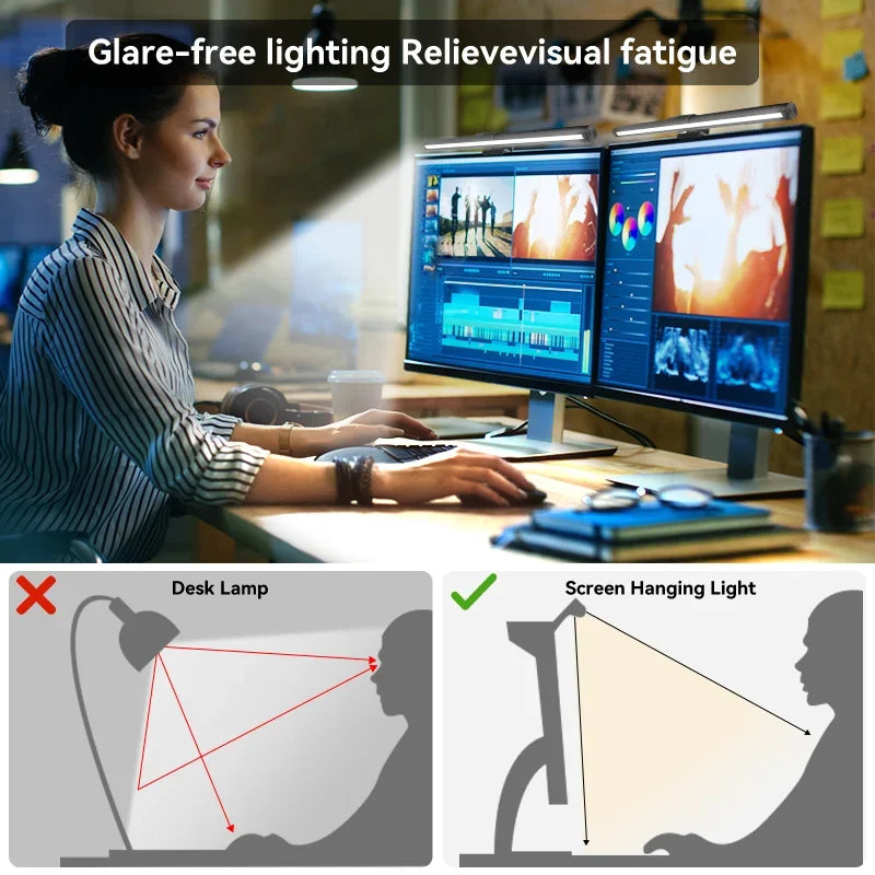 LED Light Bar for Monitor - RGB Atmosphere Lamp with Touch Control, 44cm