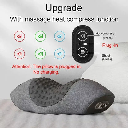 Electric Neck Massager Pillow Cervical Stretcher Heating Vibration Massage Back Traction Orthopedic Sleeping