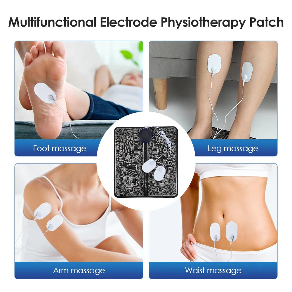 Almohadilla de masajeador de pies EMS – Terapia de pulso eléctrico para alivio del dolor y relajación