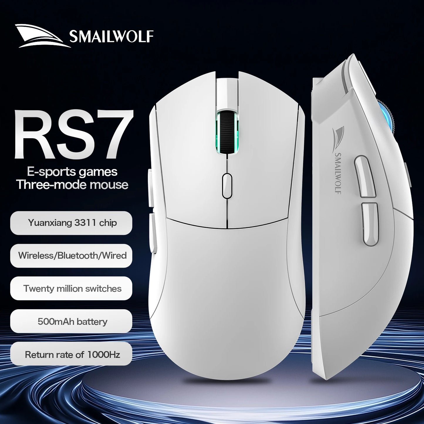 Ratón inalámbrico para juegos SMAILWOLF RS7 Bluetooth