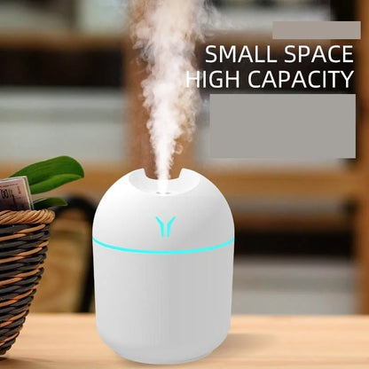 Mini USB Humidifier & Aroma Diffuser — Whisper-Quiet with LED Mood Light