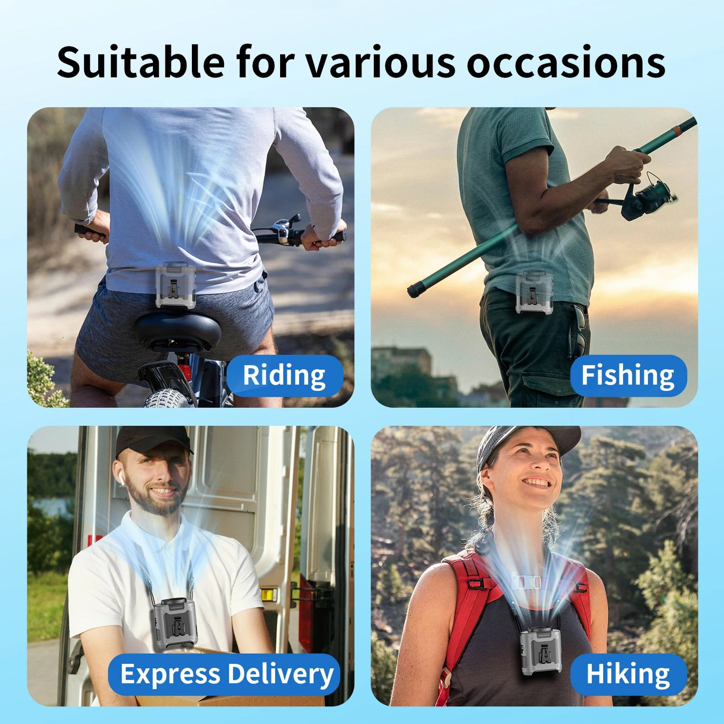Portable Waist Fan Hanging Neck Fan