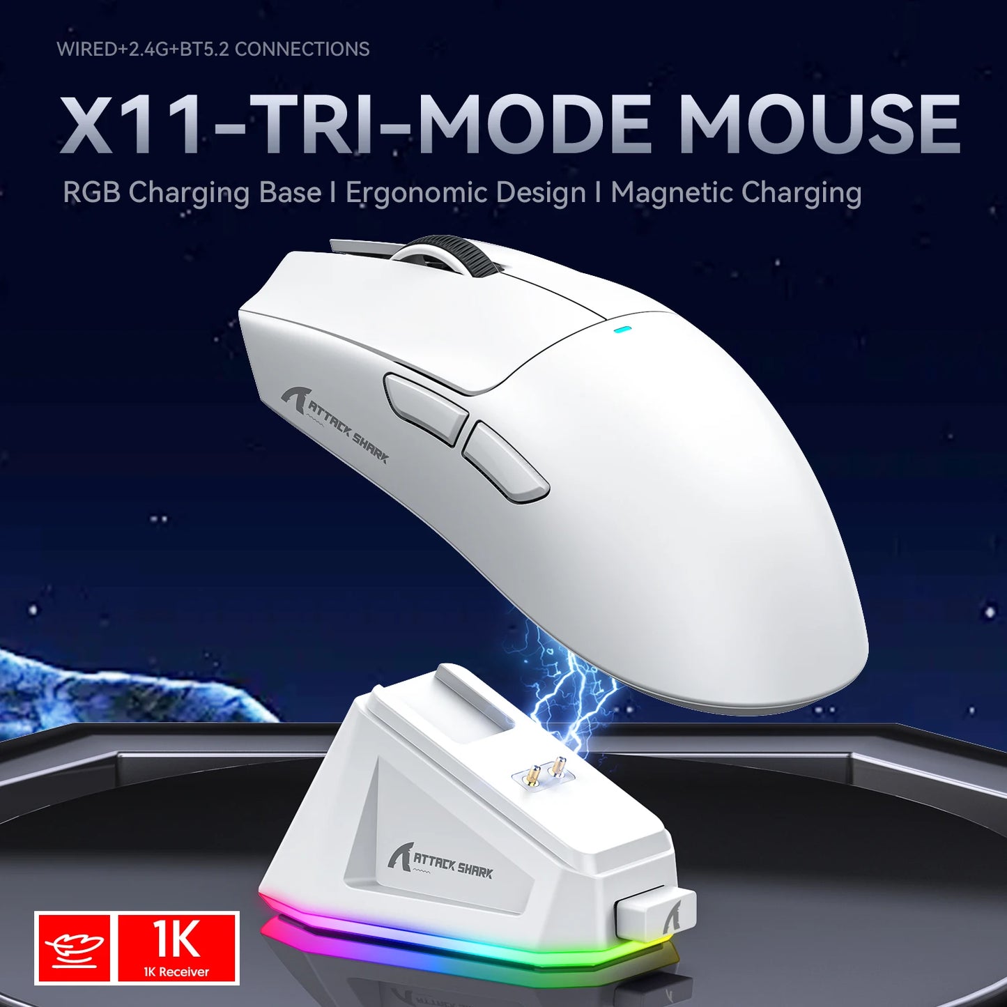 Ratón inalámbrico para juegos Attack Shark X11
