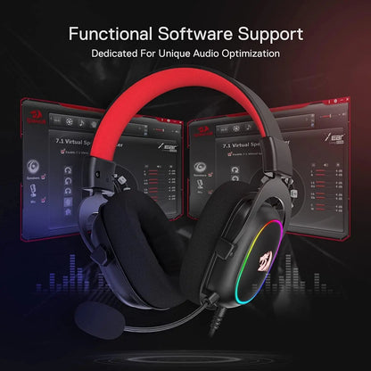 Redragon H510 Zeus-X RGB Wired Backlit Gaming Headset 7.1 Surround Sound Multi Platforms Headphone