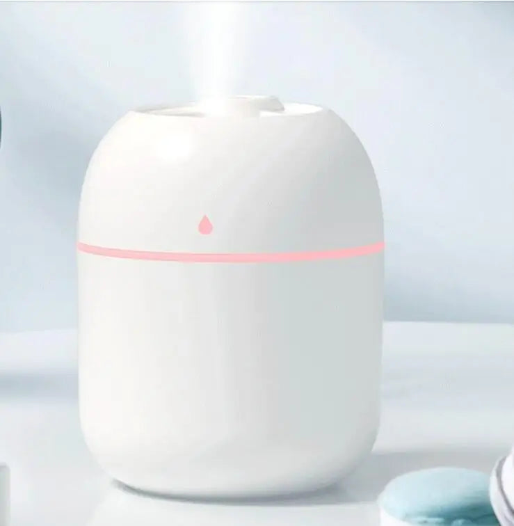 Mini USB Humidifier & Aroma Diffuser — Whisper-Quiet with LED Mood Light