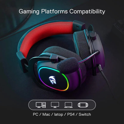 Redragon H510 Zeus-X RGB Wired Backlit Gaming Headset 7.1 Surround Sound Multi Platforms Headphone