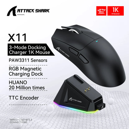 Ratón inalámbrico para juegos Attack Shark X11