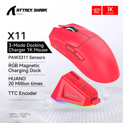 Ratón inalámbrico para juegos Attack Shark X11