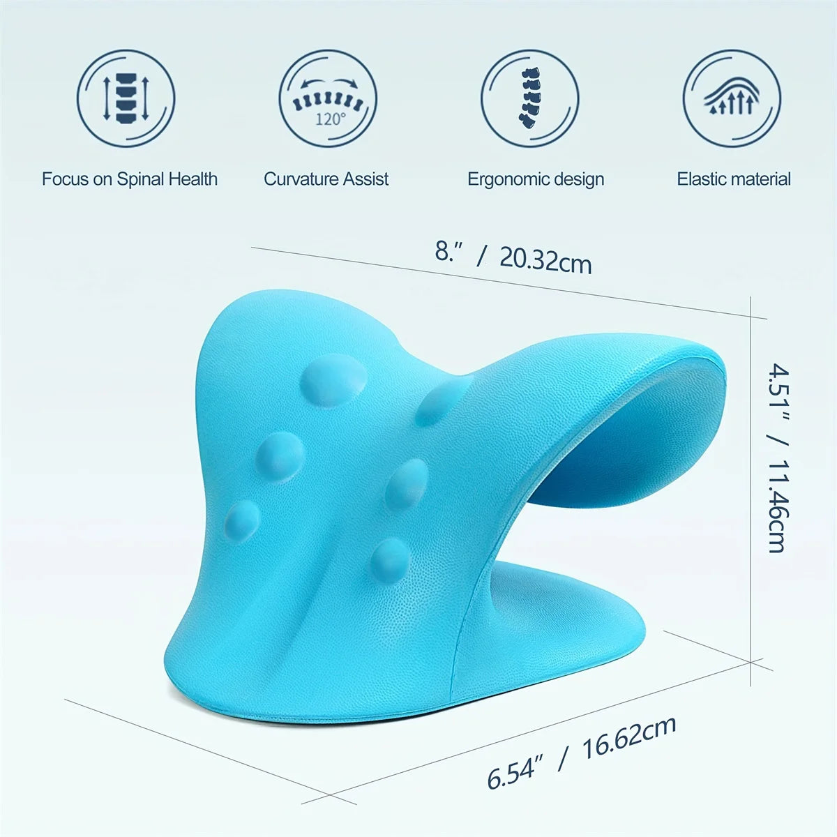Almohada de tracción cervical en forma de C, relajante de cuello y hombros para alivio del dolor de ATM y alineación de la columna vertebral