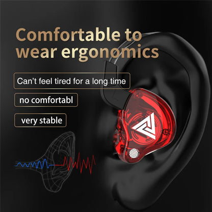 Original QKZ AK6 Copper Driver HiFi Wired Earphone Race Sport & Gaming
