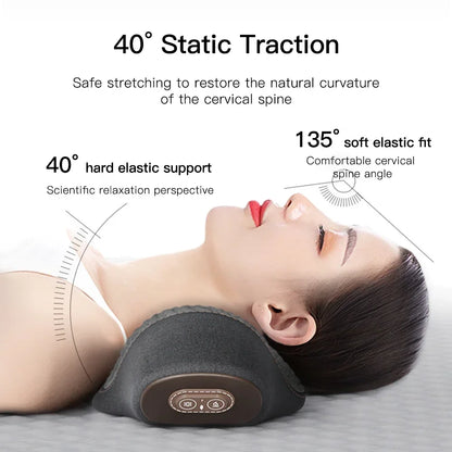 Electric Neck Massager Pillow Cervical Stretcher Heating Vibration Massage Back Traction Orthopedic Sleeping