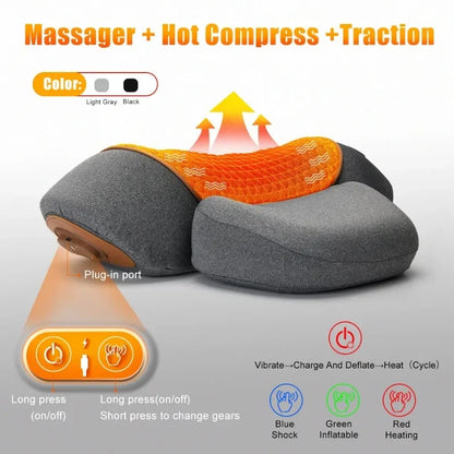Electric Neck Massager Pillow Cervical Stretcher Heating Vibration Massage Back Traction Orthopedic Sleeping
