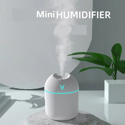Mini USB Humidifier & Aroma Diffuser — Whisper-Quiet with LED Mood Light